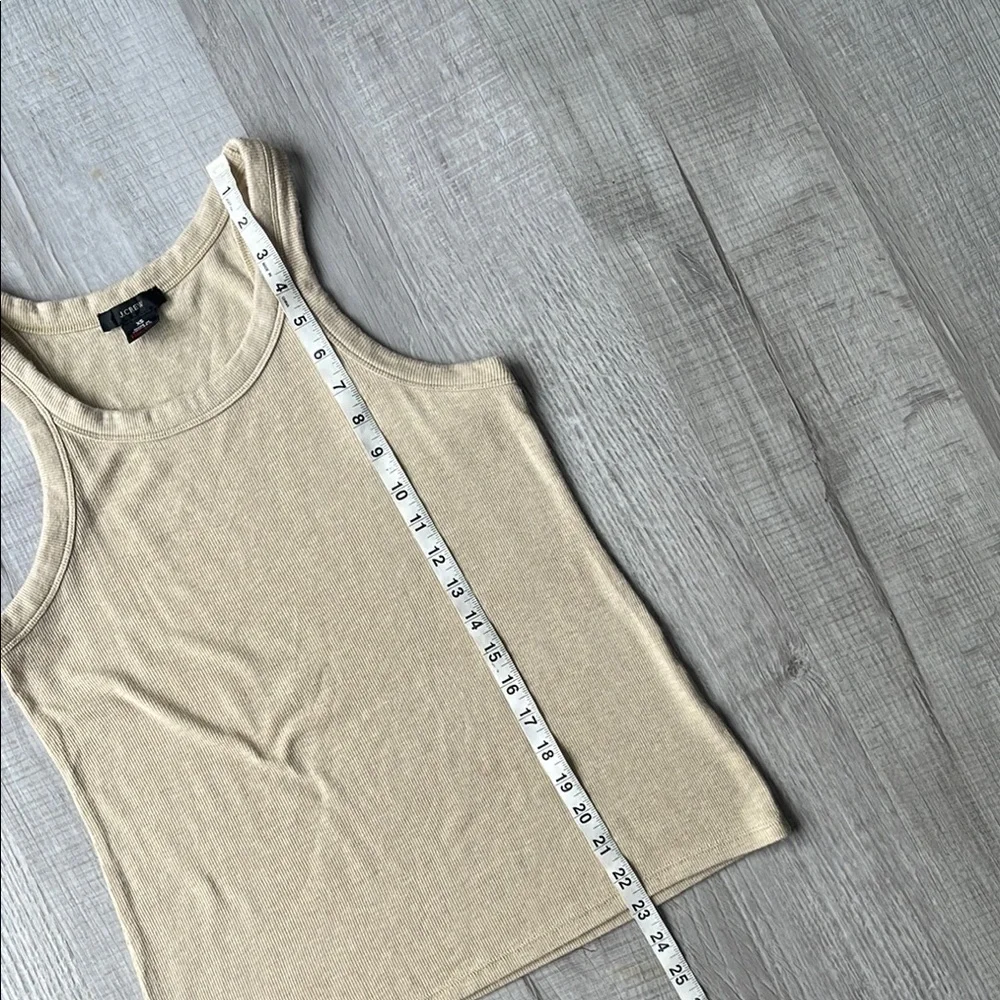 Cream Ribbed Sleeveless Pajama Top.